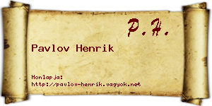 Pavlov Henrik névjegykártya