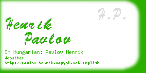 henrik pavlov business card